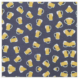 Artsy Modern Yellow Navy Watercolor Beer Steins Fabric