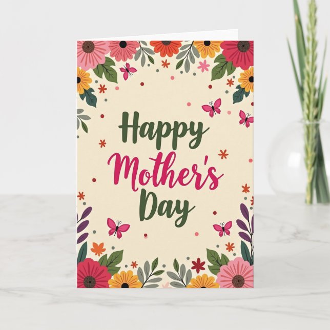 Artsy Mothers Day Greeting Card (Front)