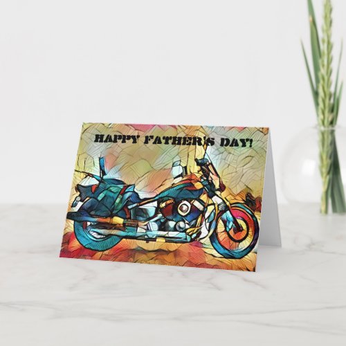 Artsy Motorcycle Fathers Day Card