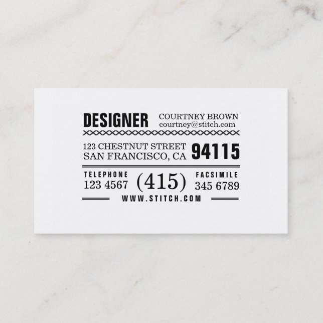 Artsy Multi-Purpose Business Card (Back)