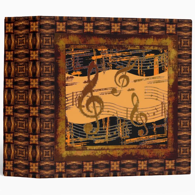Artsy Musical Grunge Unique Binder (Front/Spine)