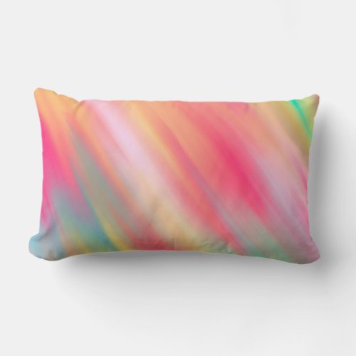 Artsy Neon Pink Yellow Abstract Modern Brushstroke Lumbar Pillow