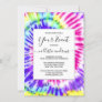 Artsy Neon Rainbow Tie Dye Watercolor Pattern Invitation