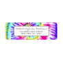 Artsy Neon Rainbow Tie Dye Watercolor Pattern Label