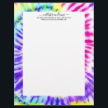 Artsy Neon Rainbow Tie Dye Watercolor Pattern Letterhead<br><div class="desc">This custom safety mask is perfect for many professionals including; nursing home workers, business workers, essential employees, and regular civilians who are in need of an extra layer of protection. The design features a hand-painted rainbow neon yellow, pink, purple, aqua blue, and green tie-dye swirl pattern. It's hipster, trendy, cool,...</div>