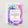 Artsy Neon Rainbow Tie Dye Watercolor Pattern Thank You Card