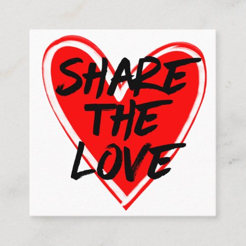 Artsy Neon Red Black White Heart Share the Love Referral Card