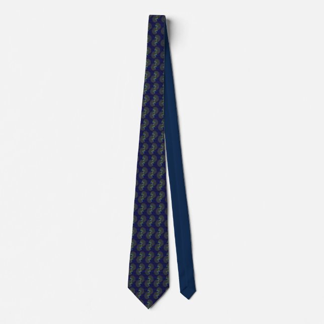 Artsy Nephrologist Dark Blue and Green Neck Tie ll (Front)