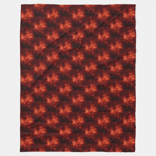 Artsy Orange Trees Fleece Blanket (Front)