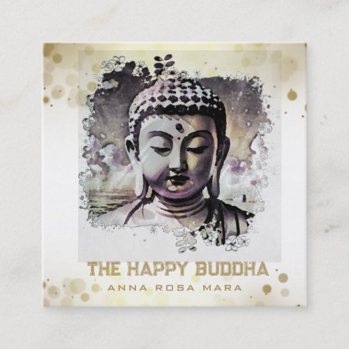  Artsy Original Buddha QR AP33 QR Logo Square Business Card
