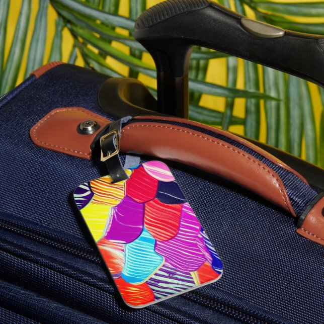 Artsy Paint Design Luggage Tag (Front Insitu 1)