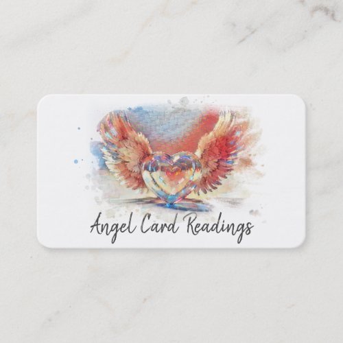  Artsy Pastel Heart Angel Wings AP78 QR Business Card