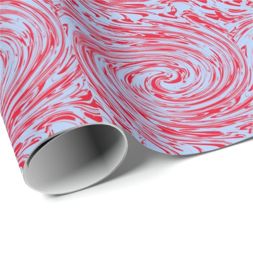Artsy Patterns Blue Red Abstract Waves Colorful Wrapping Paper