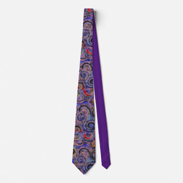 Artsy Pharmacist Abbreviations Multi-color Neck Tie (Front)