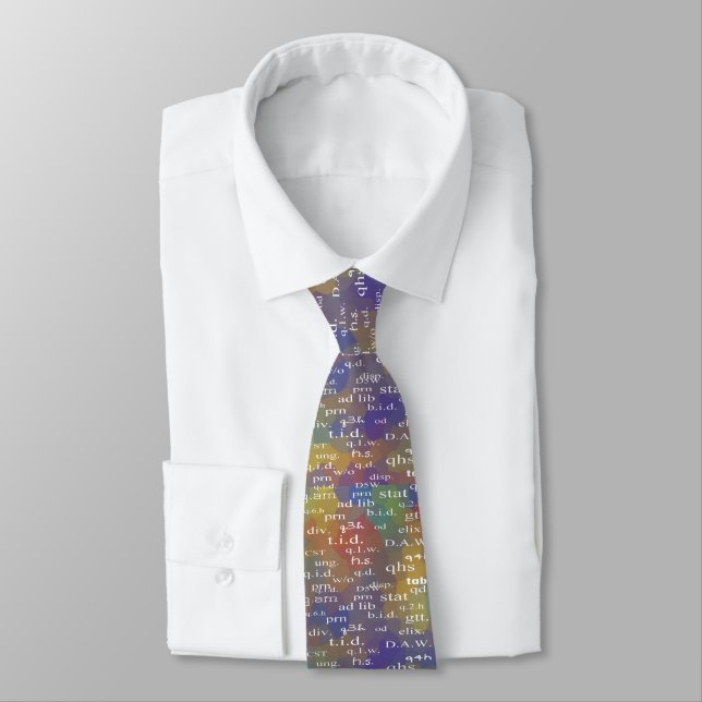 Artsy Pharmacist Abbreviations Neck Tie (Tied)
