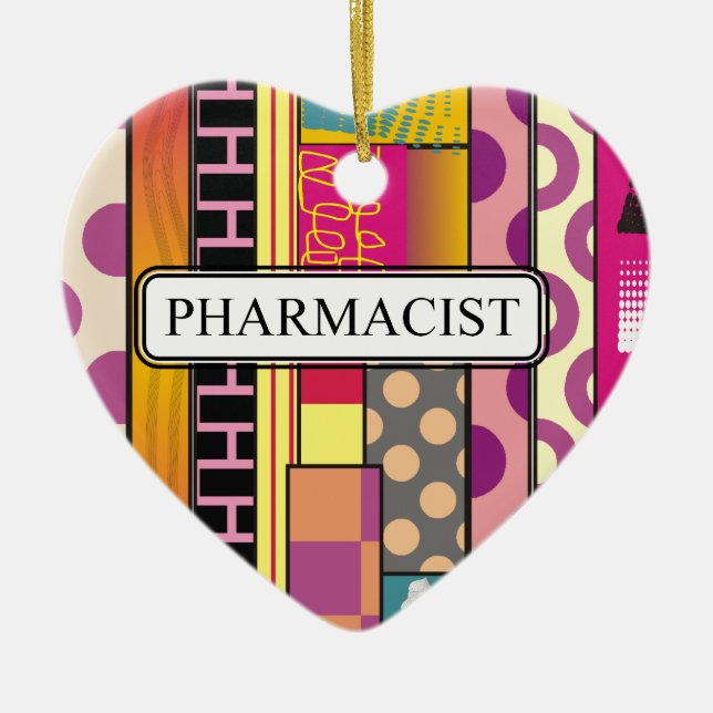 Artsy Pharmacist Gifts Ceramic Ornament (Front)