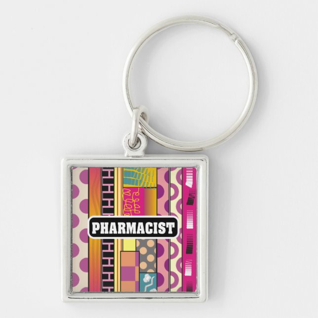 Artsy Pharmacist Gifts Keychain (Front)