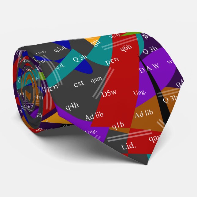 Artsy Pharmacist's Abbreviations Tie Abstract 7 (Rolled)
