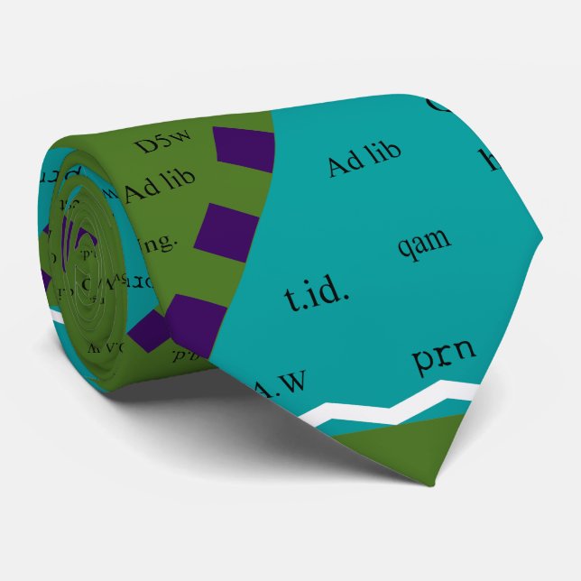 Artsy Pharmacist's Abbreviations Tie for Men #19 (Rolled)