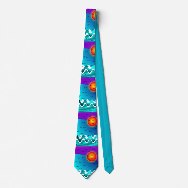 Artsy Pharmacist's Abbreviations Tie Ocean Waves (Front)