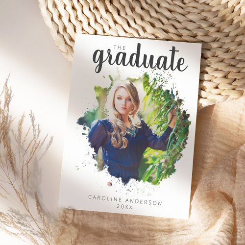 Artsy Photo Splash Graduation Announcement