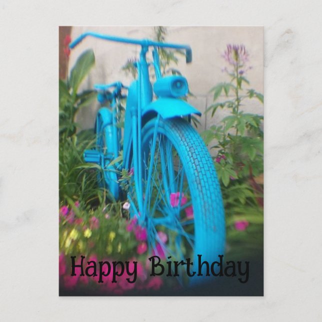 Artsy Photography Bicycle Happy Birthday Postcard (Front)