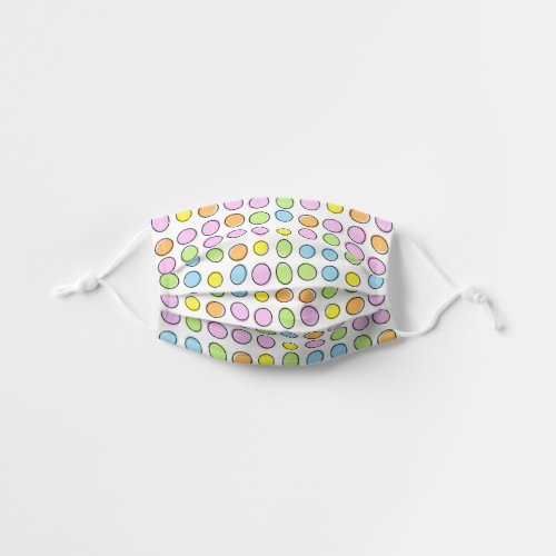 Artsy Pink Blue Green Abstract Easter Eggs Pattern Kids Cloth Face Mask