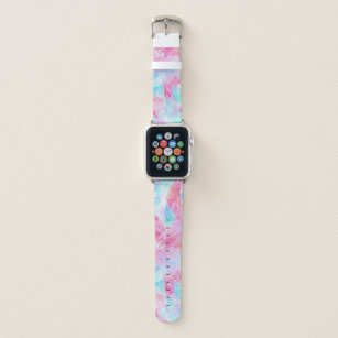 Artsy Pink Blue Watercolor Abstract Geometric Apple Watch Band