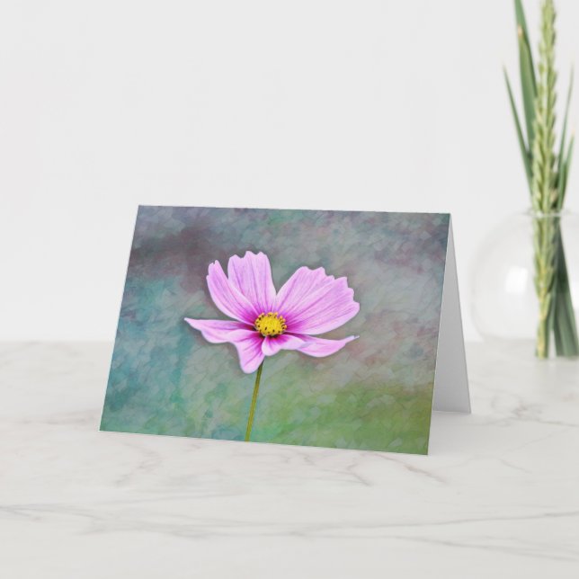 Artsy Pink Flower Art Note Card (Front)