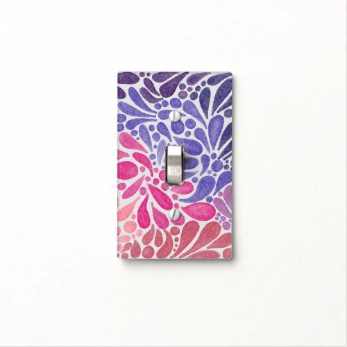 Artsy Pink Purple Watercolor Abstract Dots Pattern Light Switch Cover