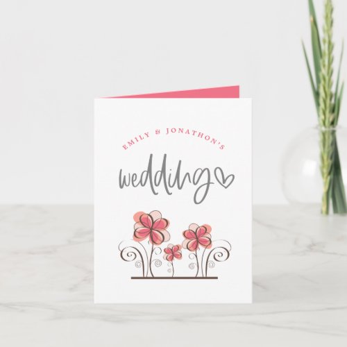 Artsy Pink Watercolor Florals Decorative Wedding Invitation