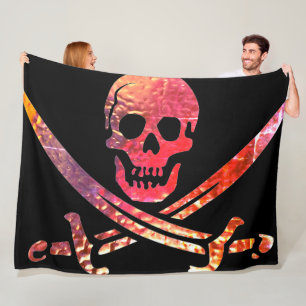 Artsy Pirate Design Fleece Blanket
