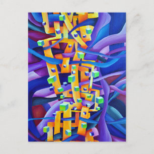 Artsy Playful Geometric Colorful Abstract Postcard