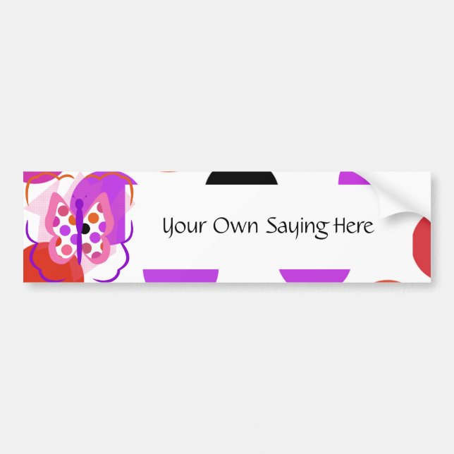 Artsy Polka Dot Butterfly Bumper Sticker (Front)