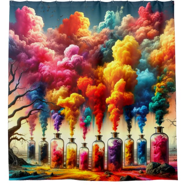 Artsy Potion Design Shower Curtain (Front)
