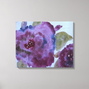 Artsy Purple Floral Roses Canvas Print