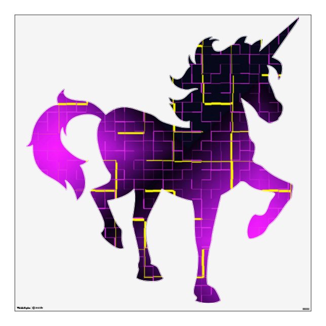 Artsy Purple Unicorn Wall Decal (Front)