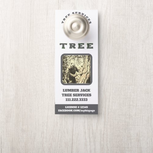 *~*  Artsy QR Man  Lumber Jack Tree Services Door Door Hanger