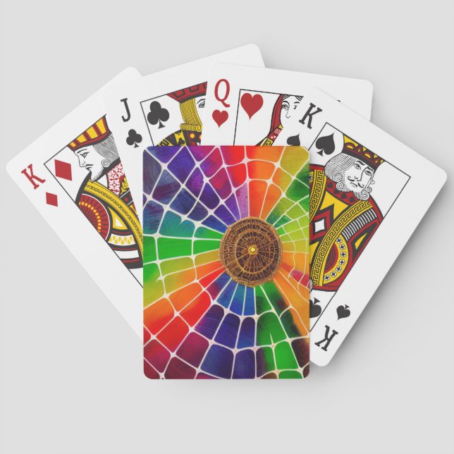 Artsy Rainbow Web Poker Cards (Back)