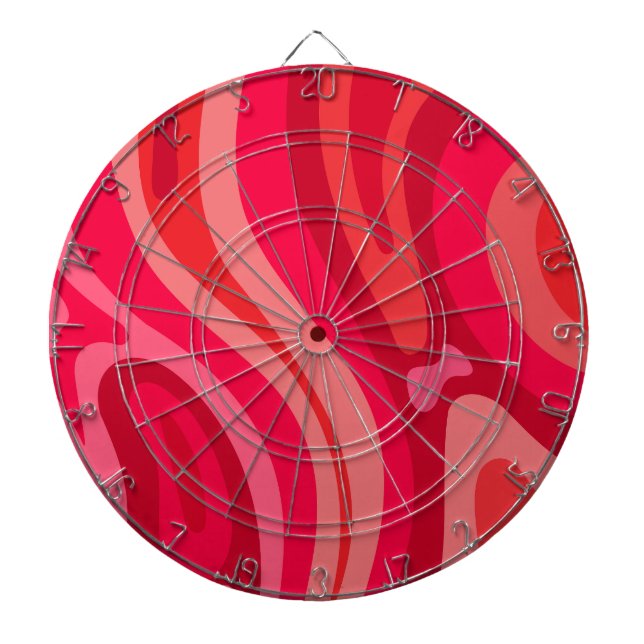 Artsy Red Orange Pattern Dart Board (Front)