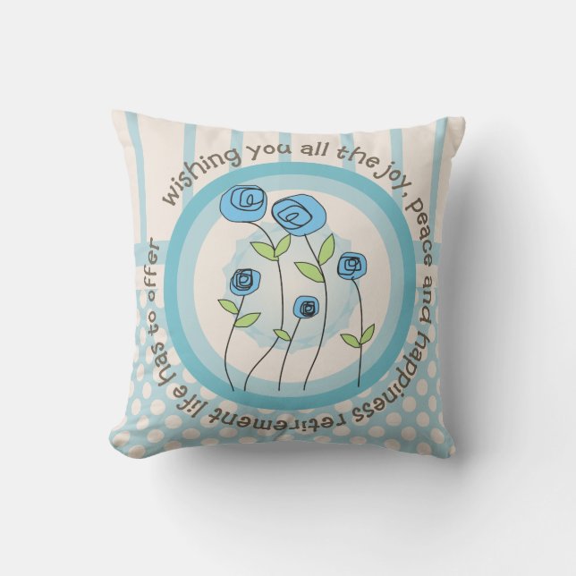 Artsy Retirement Pillow Whimsical Flowers (Front)