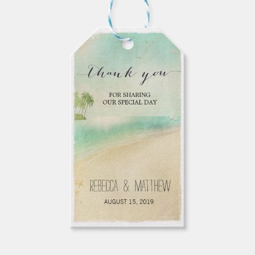 Artsy Retro Vintage Peaceful Beach Wedding Gift Ta Gift Tags