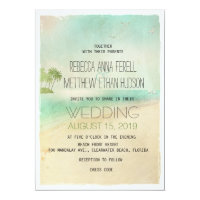 Artsy Retro Vintage Peaceful Beach Wedding Invites