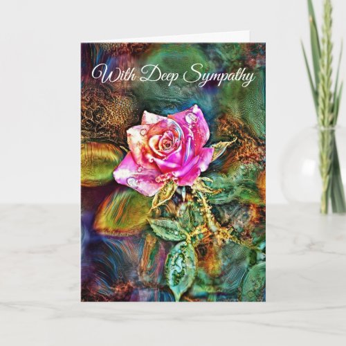 Artsy Rose and Tears Sympathy Note Card