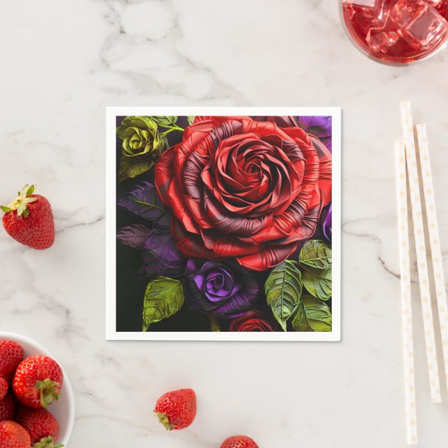 Artsy Rose Napkins (Insitu)