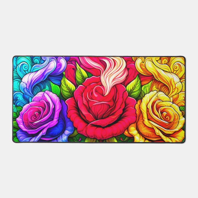Artsy Roses Desk Mat (Front)