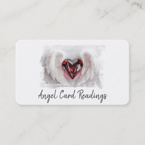  Artsy RUBY Heart Angel Wings AP78 QR Business Card