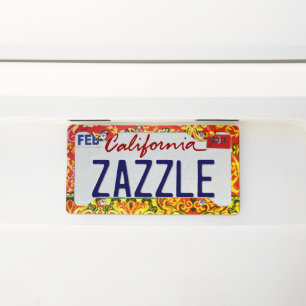 Artsy Rug Design License Plate Frame