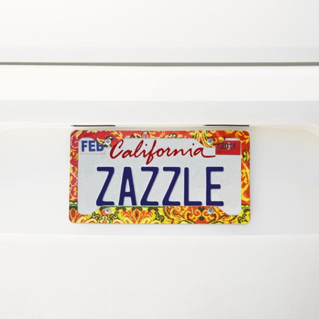 Artsy Rug Design License Plate Frame (On Car)