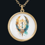 *~*Artsy RUNE AP87 VIKING Nordic Inspired Ancient Gold Plated Necklace<br><div class="desc">(Search AP87 for things Viking or AP40 for similar items ) - NECKLACE . The image is large so feel free to TRANSFER to any ZAZZLE PRODUCT you choose. JEWELRY WITH INTENTION (R) - create your own intention. Use this cool artsy creative artistic modern yet vintage beautiful soul reaching artwork...</div>